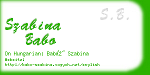 szabina babo business card